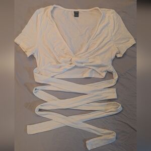 White Wrap Crop Top